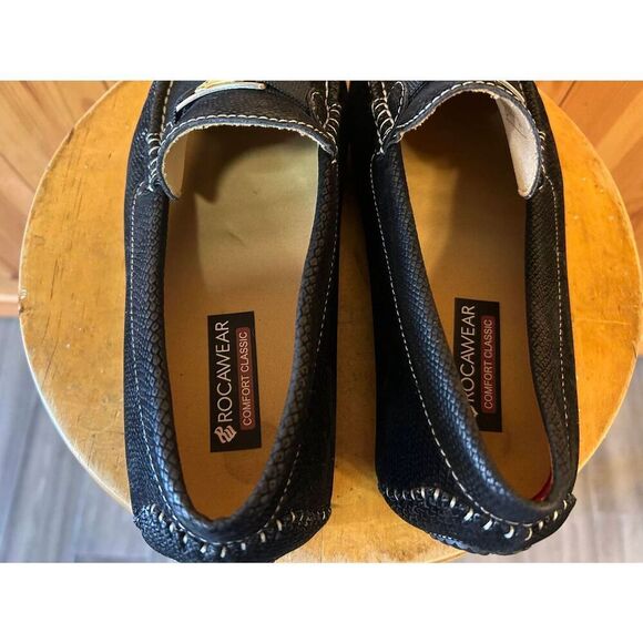 Rocawear Mens Black Snake Skin Dwight Loafers Size 10.5 - Picture 4 of 8